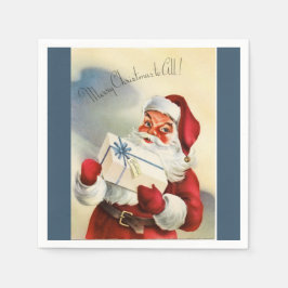 Frohe Weihnachten an alle Vintagen Santa Paper Nap Serviette