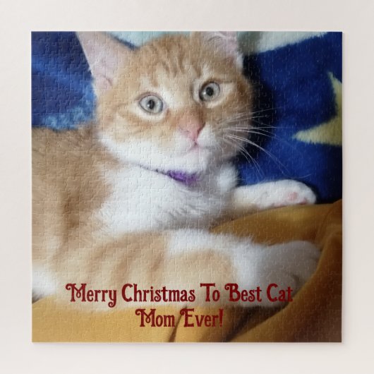 Frohe Weihnachten an die beste Katzenmutter ever  Puzzle (Vertikal)