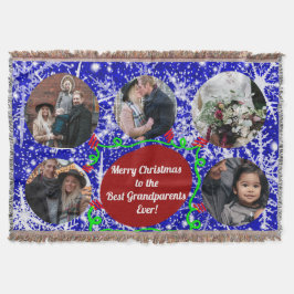 Frohe Weihnachten an die besten Großeltern, 5 Foto Decke