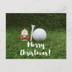 Frohe Weihnachten an Golfer mit Golf und Santa Postkarte