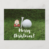 Frohe Weihnachten an Golfer mit Golf und Santa Postkarte (Vorderseite)