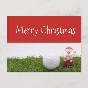 Frohe Weihnachten an Golfer Santa mit Golfball Postkarte