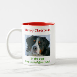 Frohe Weihnachten an Großvater vom Hund Zweifarbige Tasse