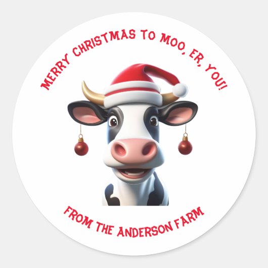 Frohe Weihnachten an Moo Labels Runder Aufkleber (Vorderseite)
