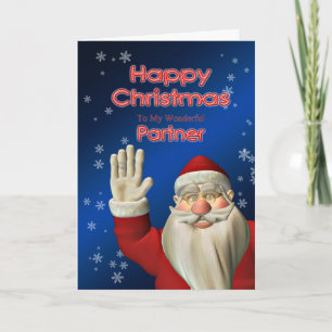 Frohe Weihnachten an Partner, santa in seinem Schl