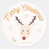 Frohe Weihnachten an: Runder Aufkleber (Vorderseite)