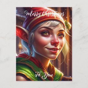 Frohe Weihnachten an Sie   Süßer Elf Postkarte