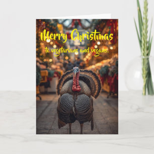 Frohe Weihnachten an Vegetarier und Veganer. Karte