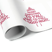 Frohe Weihnachten an Y'All Wrapping Paper Geschenkpapier (Rolleneckpunkt)