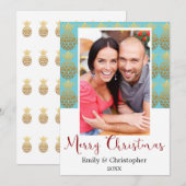 Frohe Weihnachten Ananas Urlaub Fotokarte (Vorne/Hinten)