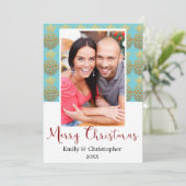 Frohe Weihnachten Ananas Urlaub Fotokarte (Stehend Vorderseite)