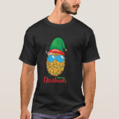 Frohe Weihnachten Ananas Weihnachtsmannmütze Funny T-Shirt (Vorderseite)