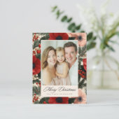 Frohe Weihnachten Anemone Floral Hintergrund Feier (Stehend Vorderseite)