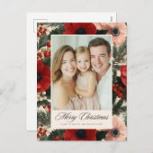 Frohe Weihnachten Anemone Floral Hintergrund Feier (Vorne/Hinten)