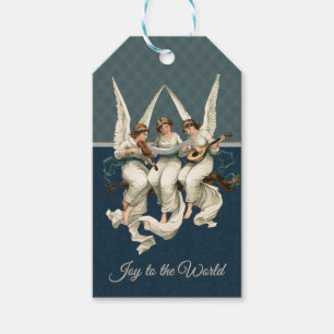 Frohe Weihnachten Angel Blue Aquamariner Vintager  Geschenkanhänger