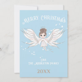 Frohe Weihnachten Angel Dark Hair Blue