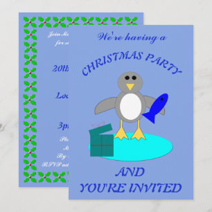Frohe Weihnachten Angel-Pinguin-Einladung Einladung