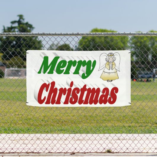 Frohe Weihnachten Angel rot grüne Typografie Banner (Insitu)