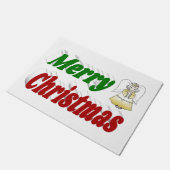 Frohe Weihnachten Angel rot grüne Typografie Fußmatte (Schrägansicht)