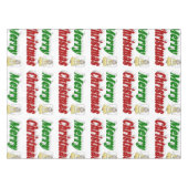 Frohe Weihnachten Angel rot grüne Typografie Tischdecke (Vorderseite (Horizontal))