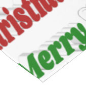 Frohe Weihnachten Angel rot grüne Typografie Tischdecke (Schrägansicht)