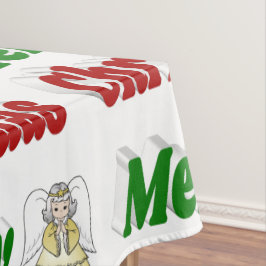 Frohe Weihnachten Angel rot grüne Typografie Tischdecke