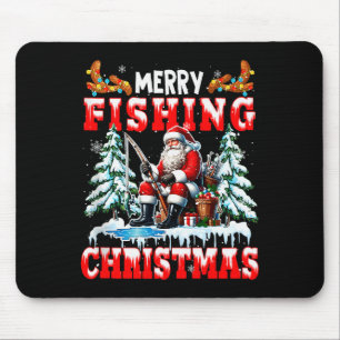 Frohe Weihnachten Angelndes Weihnachtsmann Buntes Mousepad
