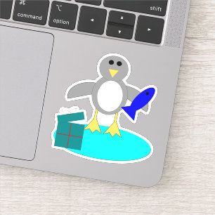 Frohe Weihnachten Angelpinguin Aufkleber