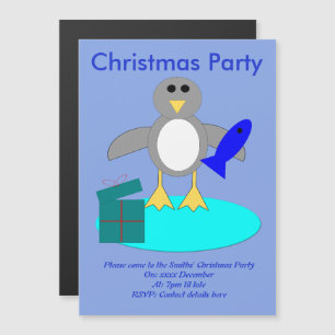 Frohe Weihnachten Angelpinguin Custom lädt ein Magneteinladung