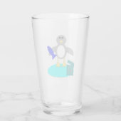 Frohe Weihnachten Angelpinguin Glas (Rückseite)
