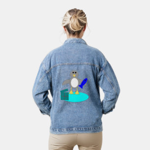 Frohe Weihnachten Angelpinguin Jeansjacke