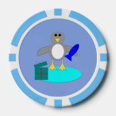 Frohe Weihnachten Angelpinguin Pokerchips (Vorderseite)
