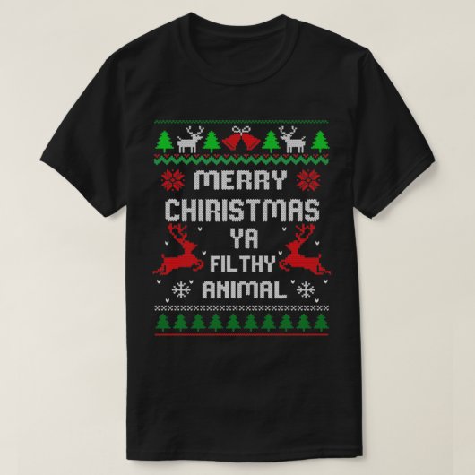 Frohe Weihnachten Animal Filthy Ya 2021 T-Shirt (Design vorne)