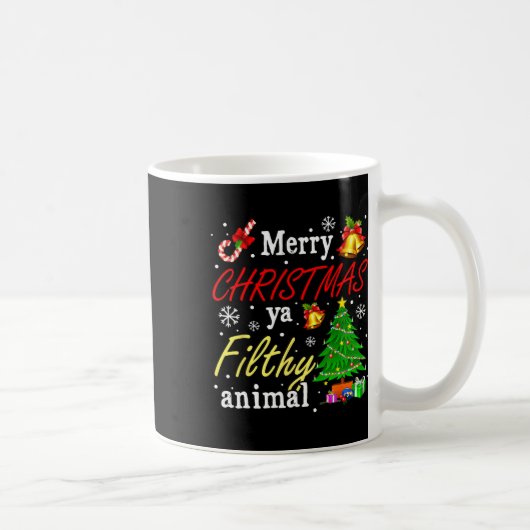 Frohe Weihnachten Animal Filthy Ya Funny Xmas Fami Kaffeetasse (Rechts)