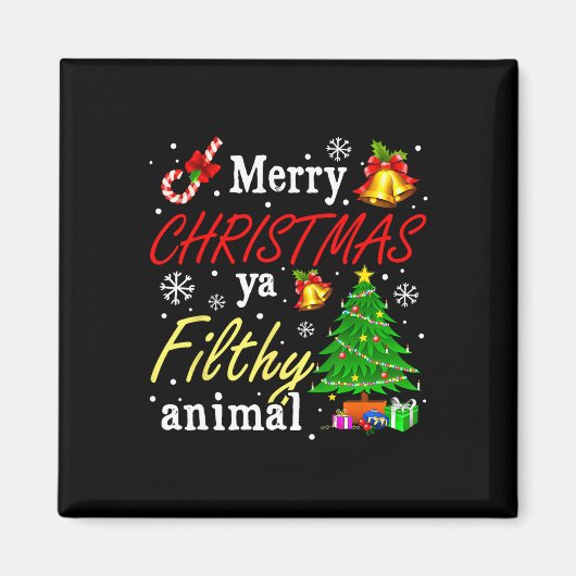 Frohe Weihnachten Animal Filthy Ya Funny Xmas Fami Magnet (Vorne)