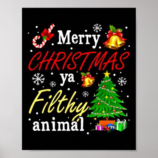 Frohe Weihnachten Animal Filthy Ya Funny Xmas Fami Poster (Vorne)