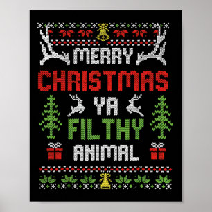 Frohe Weihnachten Animal Filthy Ya Poster