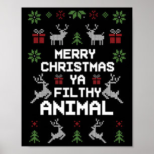 Frohe Weihnachten Animal Filthy Ya Poster