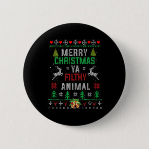 Frohe Weihnachten Animal Filthy Ya Shirt Funny Xma Button