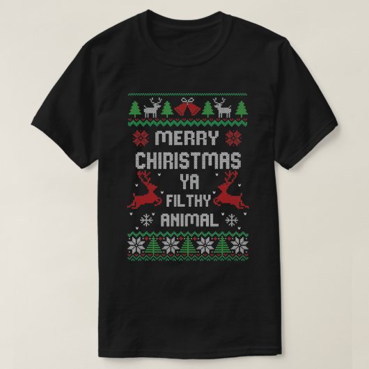 Frohe Weihnachten Animal Filthy Ya T-Shirt (Design vorne)