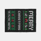 Frohe Weihnachten Animal Filthy Ya Ugly Xmas Famil Fleecedecke (Vorderseite (Horizontal))
