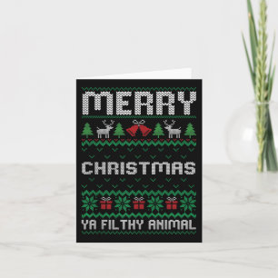 Frohe Weihnachten Animal Filthy Ya Ugly Xmas Famil Karte