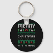 Frohe Weihnachten Animal Filthy Ya Ugly Xmas Famil Schlüsselanhänger (Vorderseite)