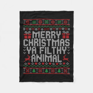Frohe Weihnachten Animal Filthy Ya Xmas Familie Pa Fleecedecke