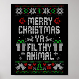 Frohe Weihnachten Animal Filthy Ya Xmas Familie Pa Poster