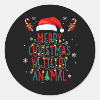 Frohe Weihnachten Animal Filthy Ya Xmas Familie Pa Runder Aufkleber
