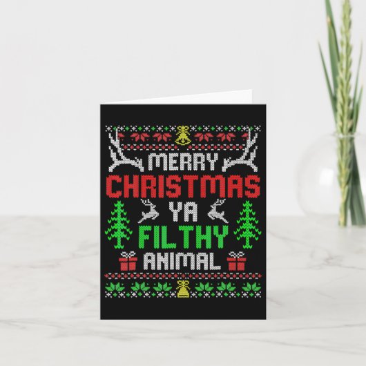 Frohe Weihnachten Animal Filthy Ya Xmas Pajama 2 Karte (Vorderseite)