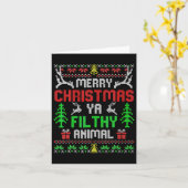 Frohe Weihnachten Animal Filthy Ya Xmas Pajama 2 Karte (Gelbe Blume)