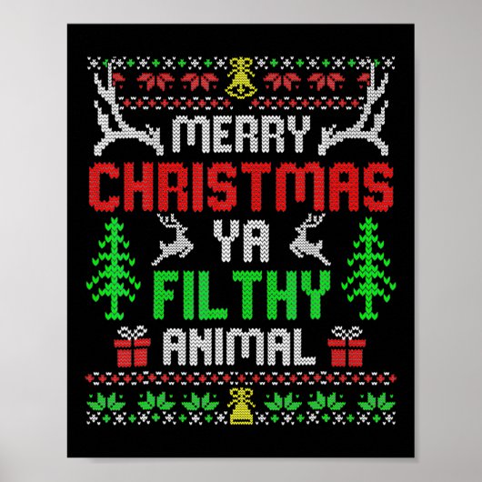 Frohe Weihnachten Animal Filthy Ya Xmas Pajama 2 Poster (Vorne)