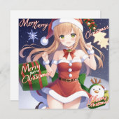 Frohe Weihnachten Anime Girl Red (Vorne/Hinten)